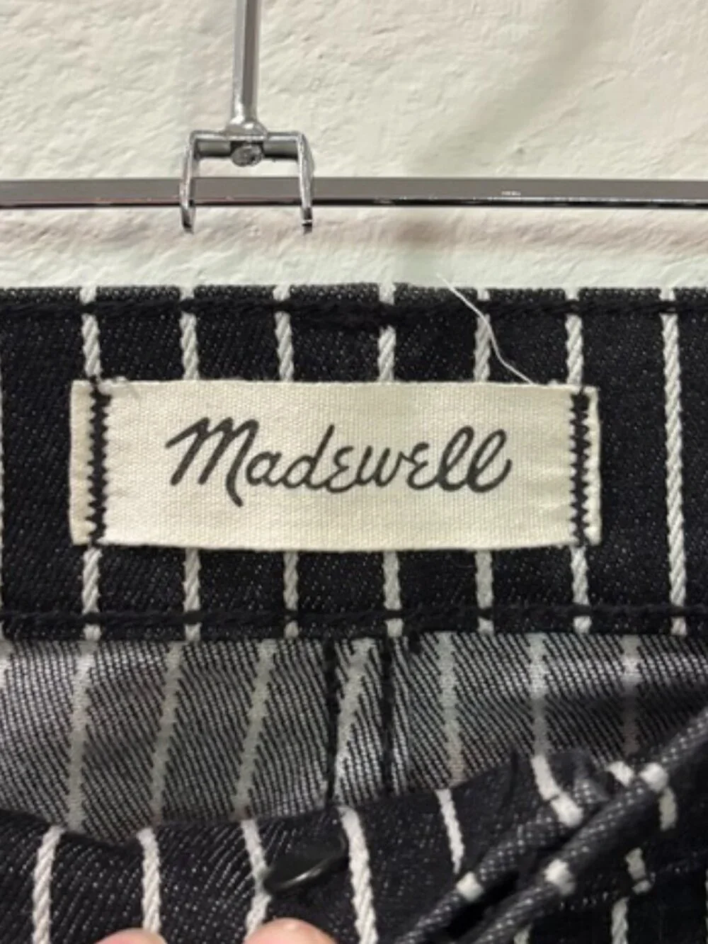 Madewell 9-Inch-High Riser Skinny Skinny Jeans Black White Stripe Size 28 - Picture 4 of 9
